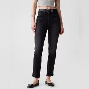 GAP Black Vintage Slim High Rise Raw Hem Cropped Jeans Size 32, 14 Short